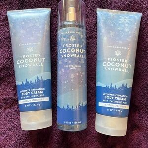 Bath & Body Works Frosted Coconut Snowball Body Care Trio